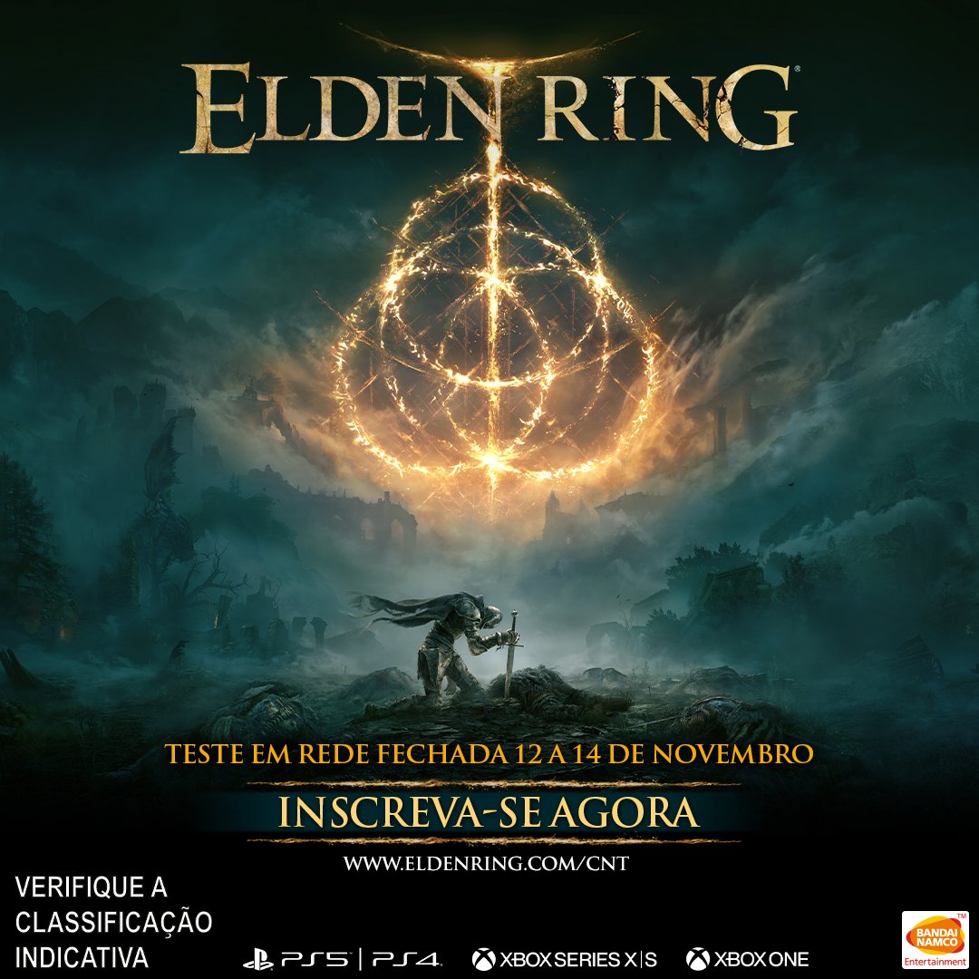 ELDENRING's tweet photo. Registre-se para ter a chance de jogar o Teste Fechado de Rede. Use o poder do Elden Ring.