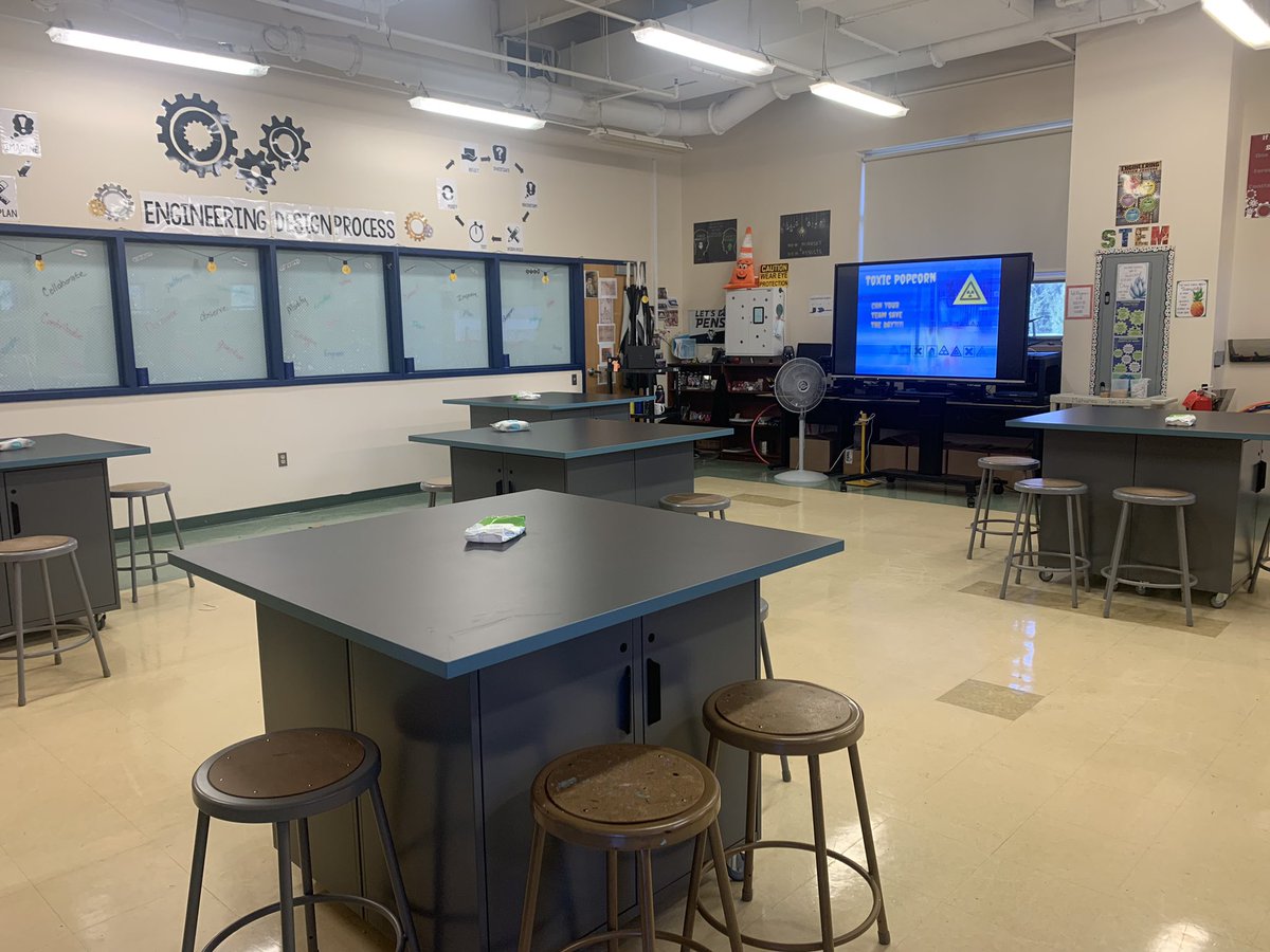 Exciting day! Tables arrived for the STEM space! #180daysofAWesome #AWSTEMspace @DavidAulenbach