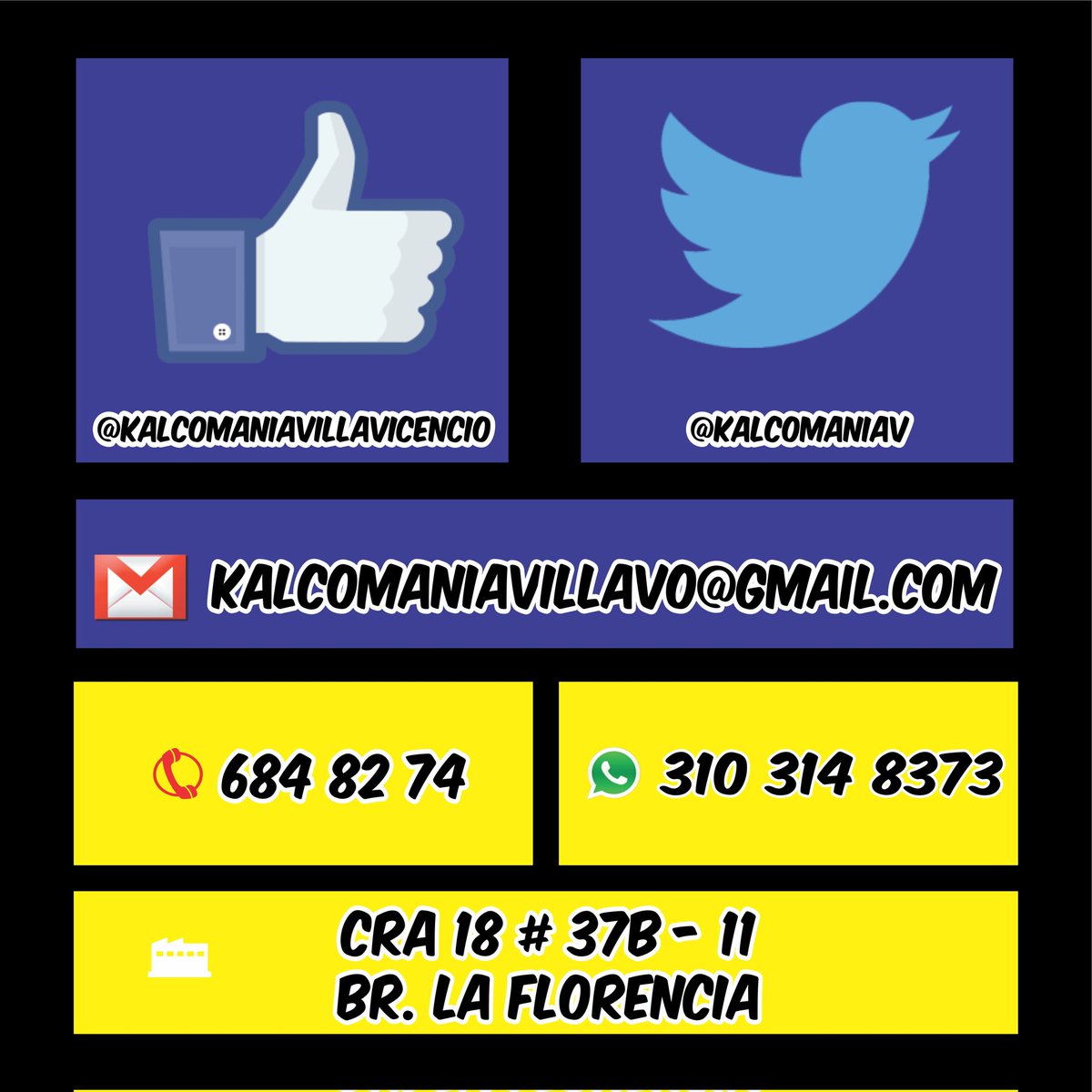 KalcomaniaCol's tweet image. Aquí encontrará todo lo necesario en publicidad para su empresa o negocio