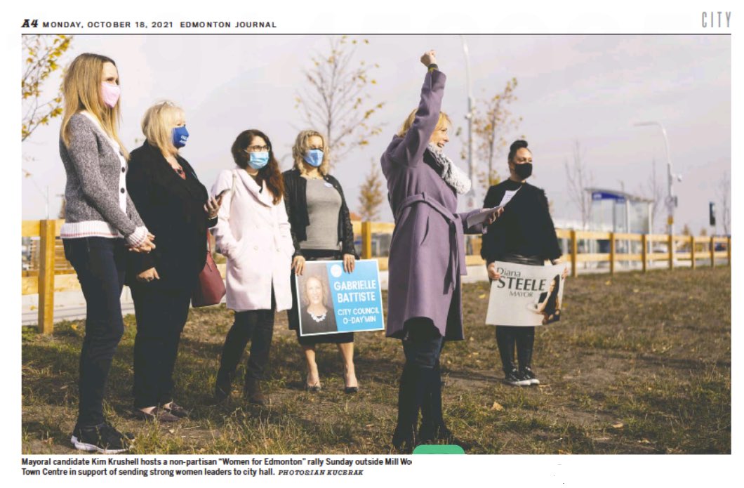 Thank you <a href="/edmontonjournal/">Edmonton Journal</a> for sharing our Women for Edmonton rally! 

Now get out and VOTE! #Krushell4Mayor 

#yegvote #yegcc #edmonton #yeg