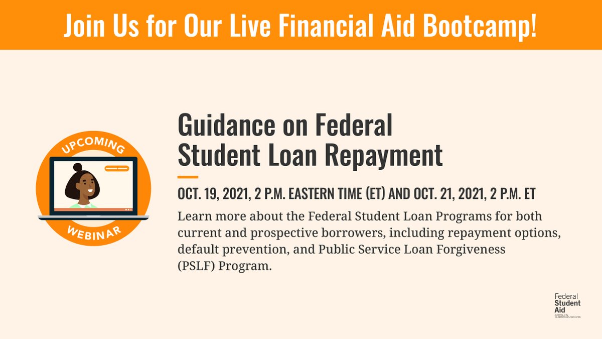 FAFSA's tweet photo. 📣 Ready to get into financial aid shape? 
Our financial aid bootcamp is back with four sessions to help you with your financial aid journey. Register today at https://t.co/BV9wwPw3YO https://t.co/lpjbIXRDEt
