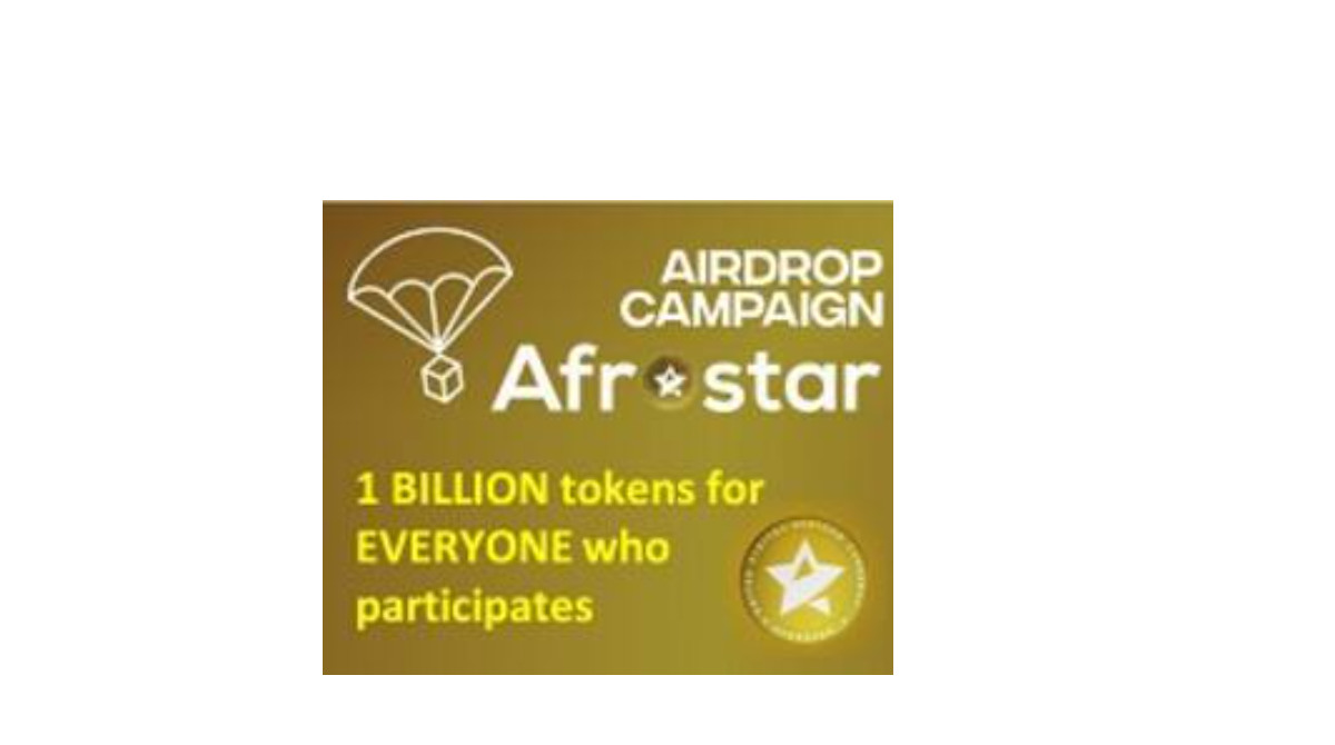 Yours Free: 1 BILLION Afrostar crypto tokens for EVERYONE who participates in the HUGE Afrostar Airdrop
#Airdrop #free #afrostar #token #giveaway #crypto #launch #growthstrategy #inittowinit 

Follow here: bit.ly/afrostarairdrop