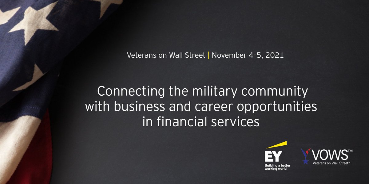EY_US's tweet photo. Please join us for this year’s 2021 @VeteransonWS (VOWS) Symposium November 4-5 with keynote speakers retired U.S. Army Capt. Florent "Flo" Groberg, Medal of Honor recipient, and Mrs. Carsen Zarin Groberg. https://t.co/ZGwOIEMA8g https://t.co/bPbu1DrjJy