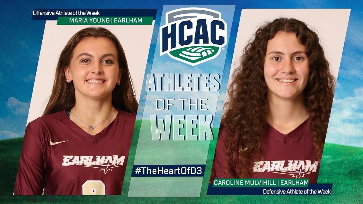 HCACDIII's tweet photo. HCAC Volleyball | Athlete of the Week

Congrats to the Volleyball Athletes of the Week:
Offensive: Maria Young, @EarlhamQuakers 
Defensive: Caroline Mulvihill, @EarlhamQuakers 

https://t.co/PlwiGdnK5H

#TheHeartOfD3 #D3VB https://t.co/9bVoa4elWu
