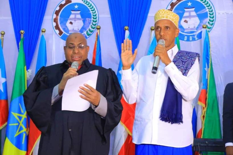 SRS_President's tweet photo. Somali Regional State Parliament has appointed HE Mustafa Omar to become Regional President,  Ibraahin Osman as Regional vice president, Ayaan Abdi as speaker of the Parliament, Ibraahin Hassan as a deputy speaker. https://t.co/8dchAGt6N6
