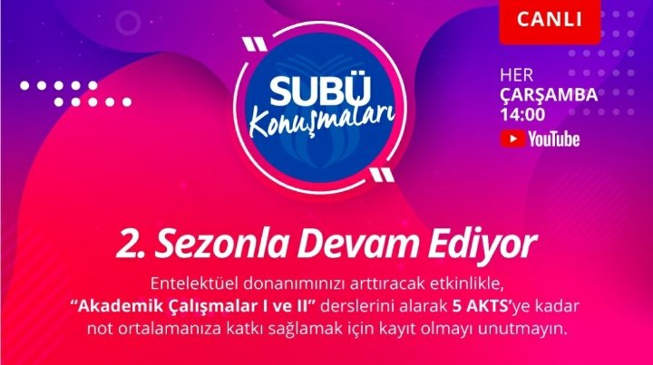 subu_sks's tweet photo. SUBÜ Konuşmaları'nda 2. sezon 20 Ekim Çarşamba, saat 14.00'te başlıyor.

Alanında etkin konuşmacılar Entelektüel donanima destek 5 AKTS'ye kadar not katkısI

Kayıt linki ve tüm detaylar https://t.co/jxpPvJBHdF https://t.co/l5IPeqJJCp