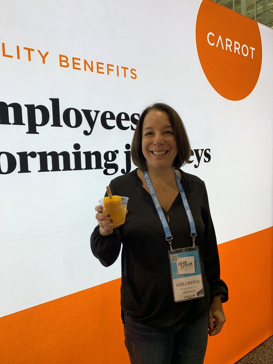 SadieRetana's tweet photo. Visit the  @CarrotFertility booth (215) at #HLTH2021 today between 3:30 and 7:30 PM for an afternoon treat! https://t.co/ldU8pVtpc8