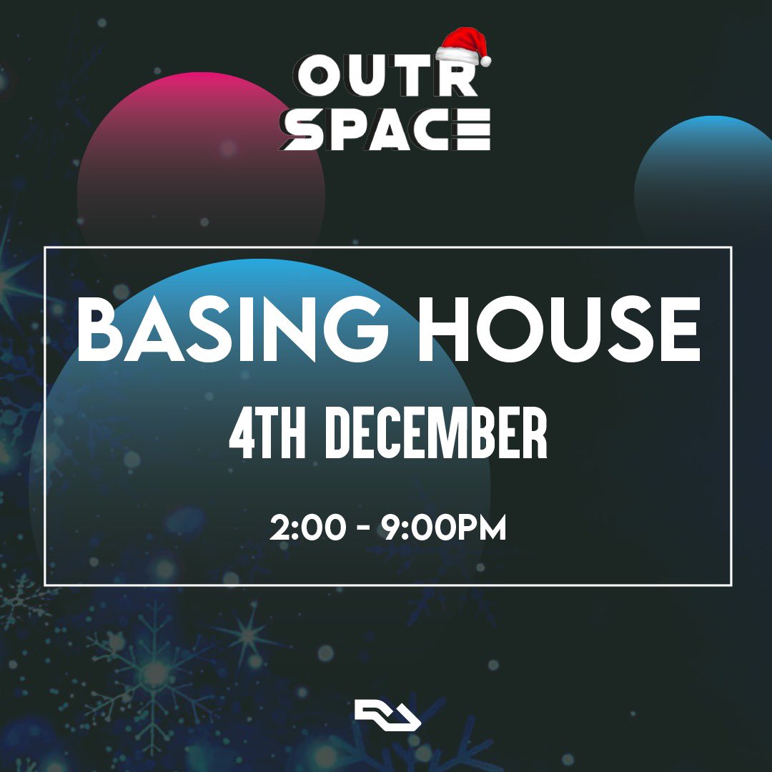 outrspaceldn's tweet photo. SAVE THE DATE ‼️

We make our long awaited debut at the famous Basing House for our Christmas party on 4th December 🎅 👩🏻‍🚀

Keep your eyes peeled over the next few days for further details 👀 https://t.co/v2XM9MWfBG