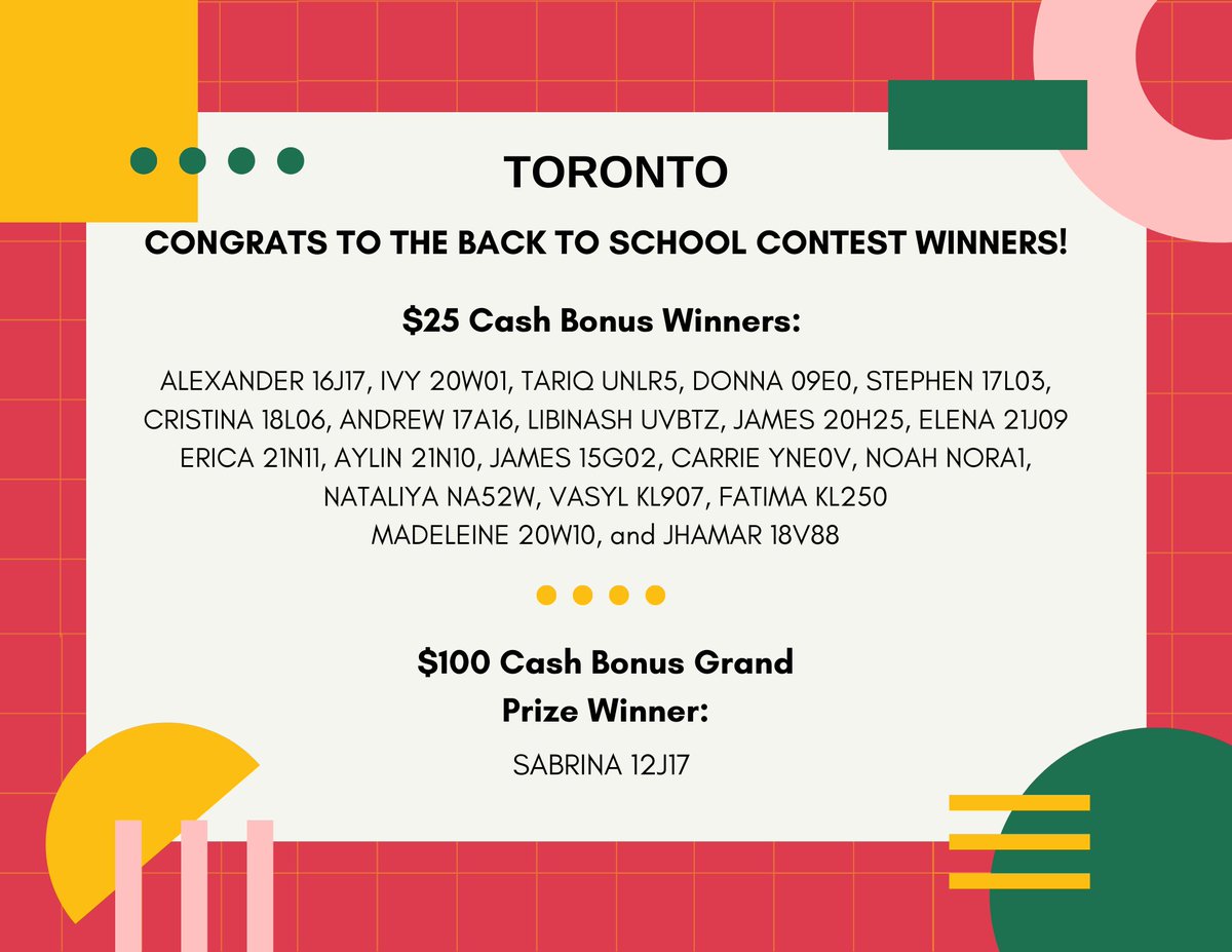 Congrats to the Back To School Contest Winners!

#TDOTCarriers #CarrierConnection #MetrolandMedia #BackToSchoolContest #Winners