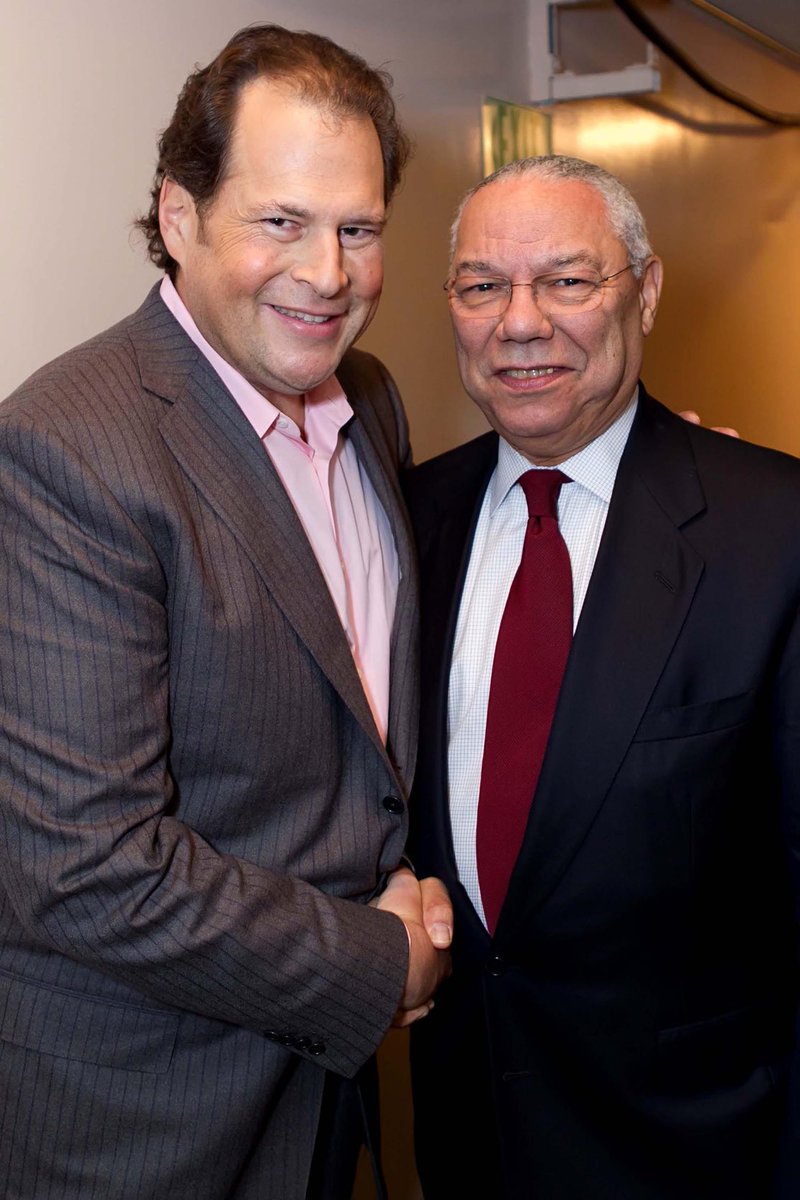 Benioff's tweet photo. I’m devastated to hear of the passing of my close friend, mentor, &amp; Salesforce director General Colin L. Powell. When I met General Powell in 1997, The General told me business must be used as a positive force in society &amp; not just to make money. The best advice I ever had. ❤️ https://t.co/bPWaYvkvz3