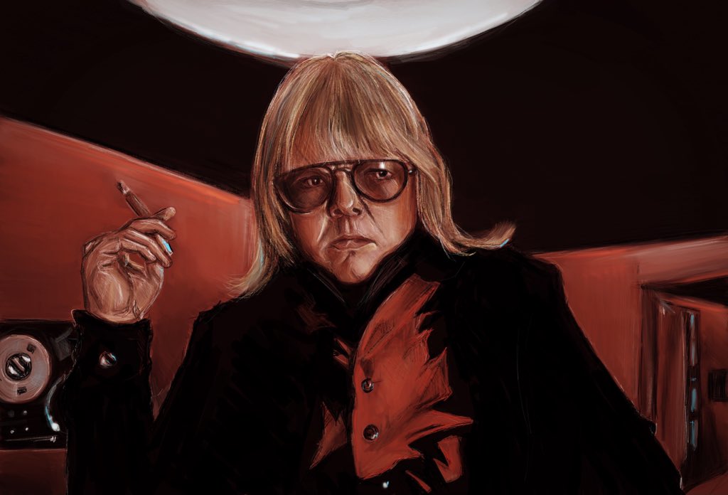 beadysass's tweet photo. Been loving #PhantomoftheParadise this past week so thought I’d do a painting of the big man himself… Swan #PaulWilliams #DeathRecords digital painting https://t.co/x6W48isIqR