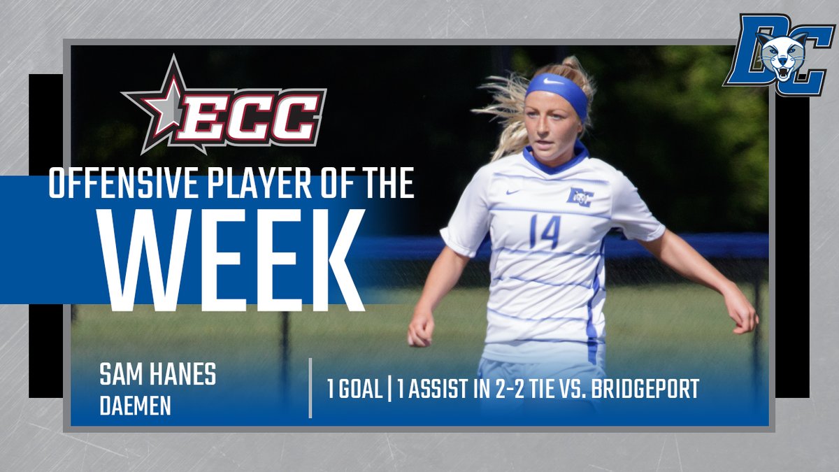 ECCSports's tweet photo. ECC Women's Soccer Offensive Player of the Week - Sam Hanes, @DaemenAthletics 

https://t.co/53OvedLC5q https://t.co/7qsnEf1ioT