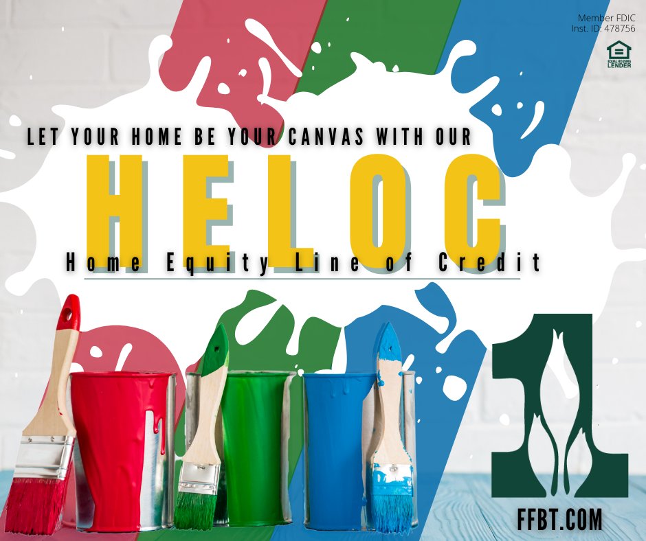 We offer Home Equity Lines of Credit so you can transform your home into your own work of art. 😀
Apply online today, ffbt.com/mortgage/home-…
-
-
#Mortgage #HELOC #Financing
