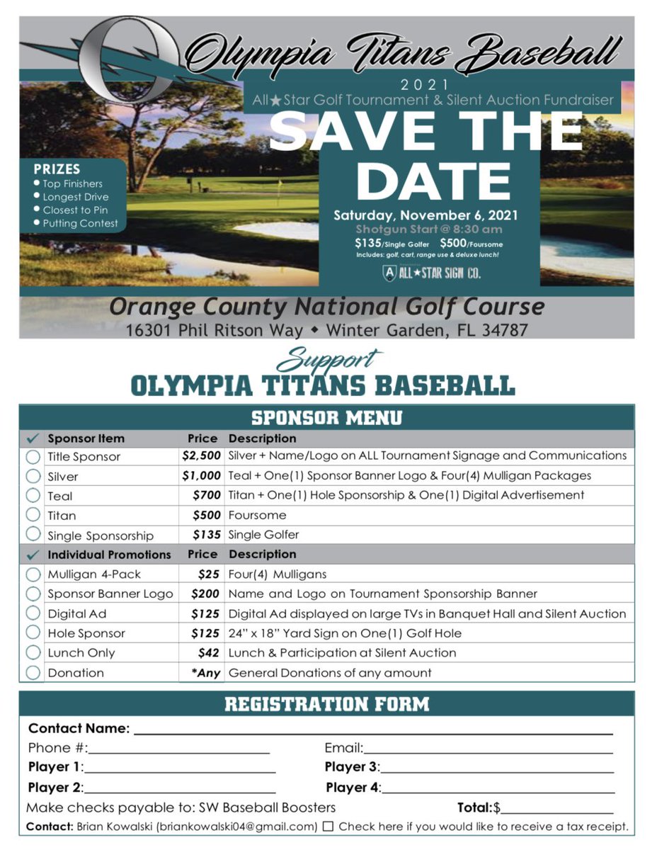 OHS_Titans_BB's tweet image. November 6…Sponsor or Come out and play to support the team. We’d love to see you. And as always…Thanks to all the family and friends of Titans Baseball! Your support is much needed and very much appreciated. …ympia-sw-baseball-booster.square.site