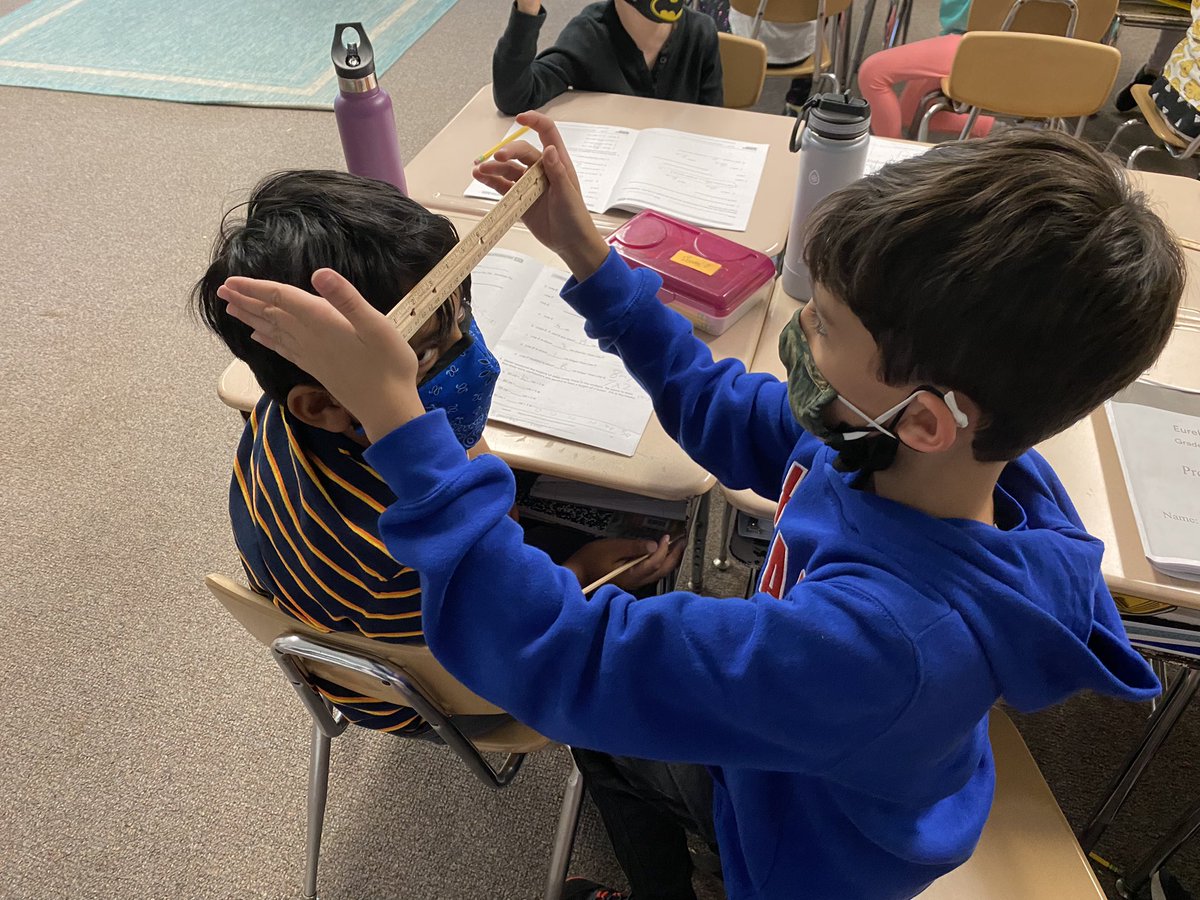 MrsKPersaud's tweet image. Today we picked “just right” for measuring. Students were challenged to use a ruler &amp;amp; a measuring tape to measure their partner’s head, and then reflect on which choice would be better &amp;amp; why. #learnthroughdoing