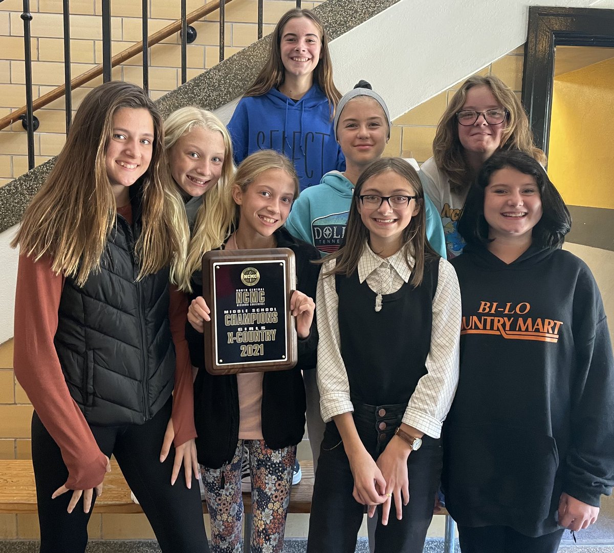 BartleyB_PE's tweet photo. FMS Girls #fultonhornetsxc with the NCMC championship hardware from this past Saturday! #fultonproud #fmsteach @CoachGYates @emily_knipe https://t.co/Ff1qD5x8Ej