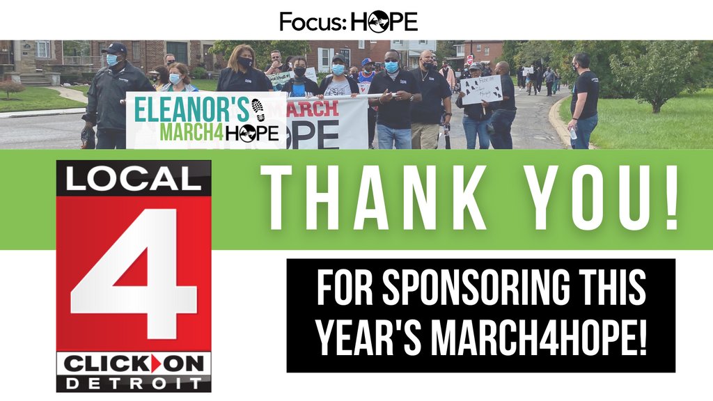 Focus_HOPE's tweet photo. Thank you to @Local4News for sponsoring this year's Eleanor's March 4 HOPE! #Detroit #March4HOPE #IMarchFor https://t.co/2H9X3HSFse