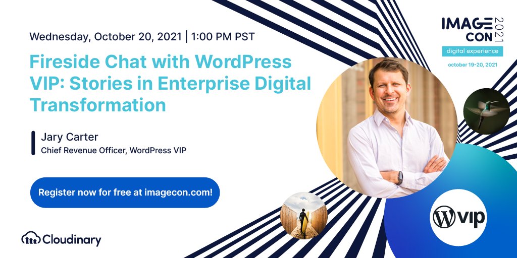 WordPressVIP's tweet photo. Enterprises know #visualcontent is key when it comes to creating engaging customer experiences.
At @cloudinary's #ImageCon21 we’ll share our customer stories and the highs and lows of their #digitaltransformation journeys.
Register today for free: https://t.co/fJWGv67I53 https://t.co/OkImzN7EoH