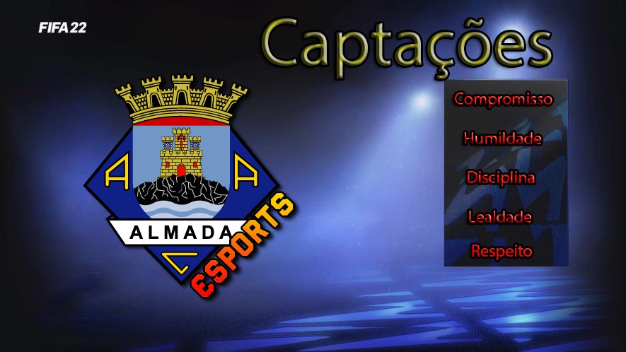 O Almada Atlético Clube eSports
 Abre Captações procura Jogadores ( Pro Clubs FIFA Playstation 4) Micro para a Play e Discord,+ de 18 anos, experiência de pro Clubs.Compromisso,Respeitador,Humildade,  Disponibilidade,  Lealdade,  Disciplina  Tática.Interessado   Basta mandar MP