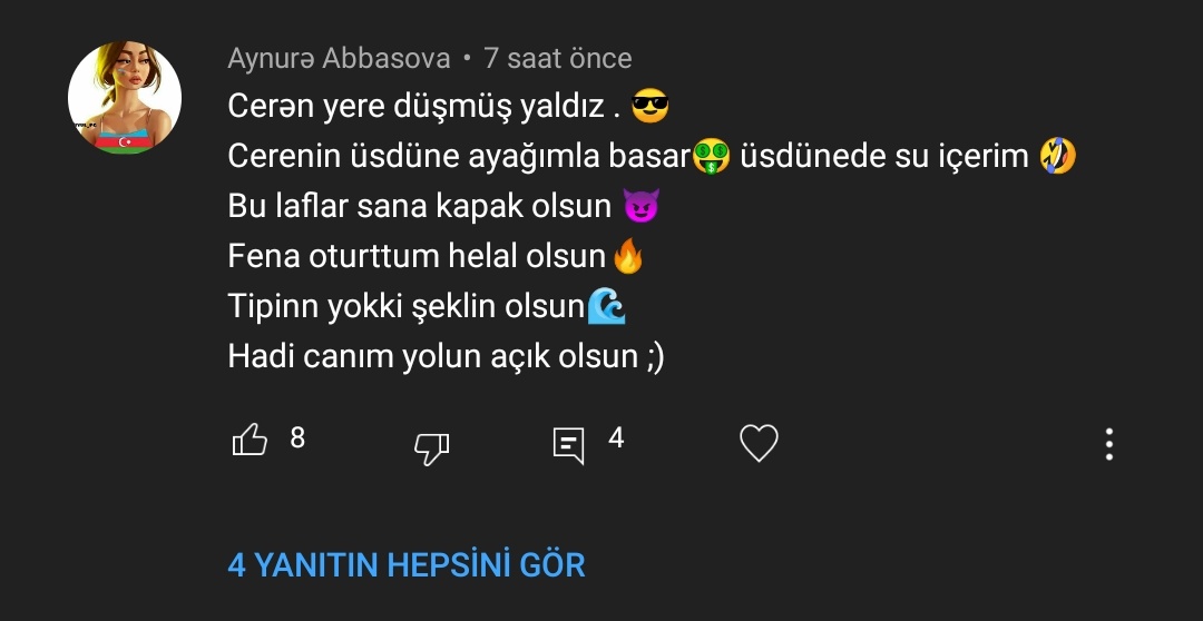 Nuurrseenaaa's tweet photo. Youtube kanalıma gelen yoruma bakın ÇXBFHŞRŞUŞRUŞURFHŞŞHPYCYLETKWLGVLV https://t.co/lEzKJ5evka