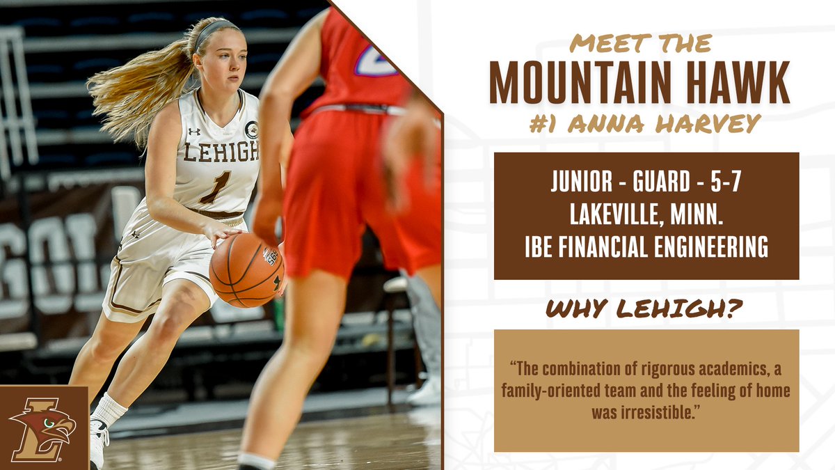 It's Monday, so let's 𝗠𝗲𝗲𝘁 𝗧𝗵𝗲 𝗠𝗼𝘂𝗻𝘁𝗮𝗶𝗻 𝗛𝗮𝘄𝗸! 🦅🏀

Junior Anna Harvey is back for her third season and looking to make an impact at the point!

#GoLehigh | #SoarWithUs