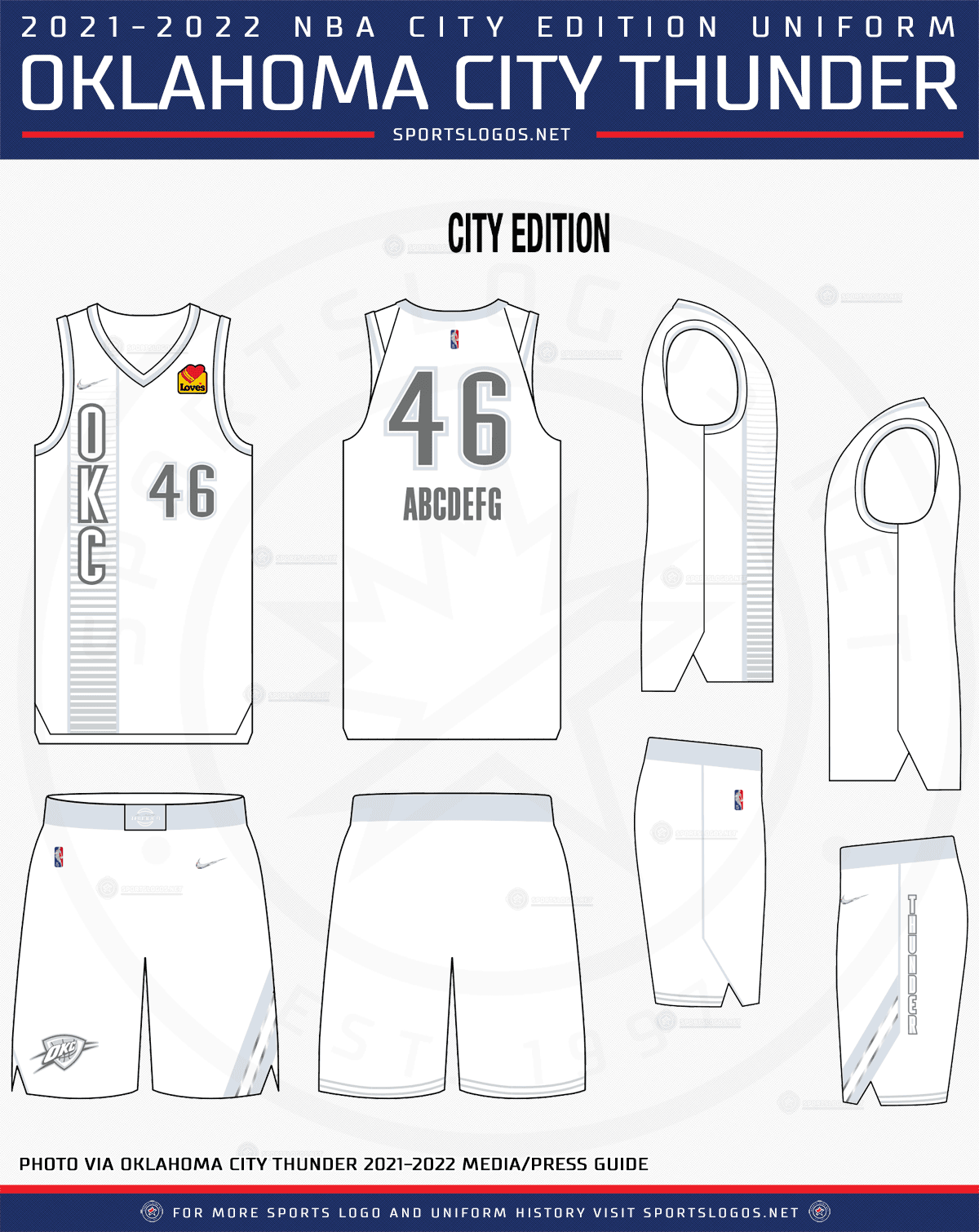 Sede rifle Poesía Chris Creamer on Twitter: "Our first look at the new Oklahoma City Thunder  City/Mixtape Edition uniform for 2021-22. A whole lot of silver, grey, and  white #OKCThunder #OKC #NBA My detailed breakdown