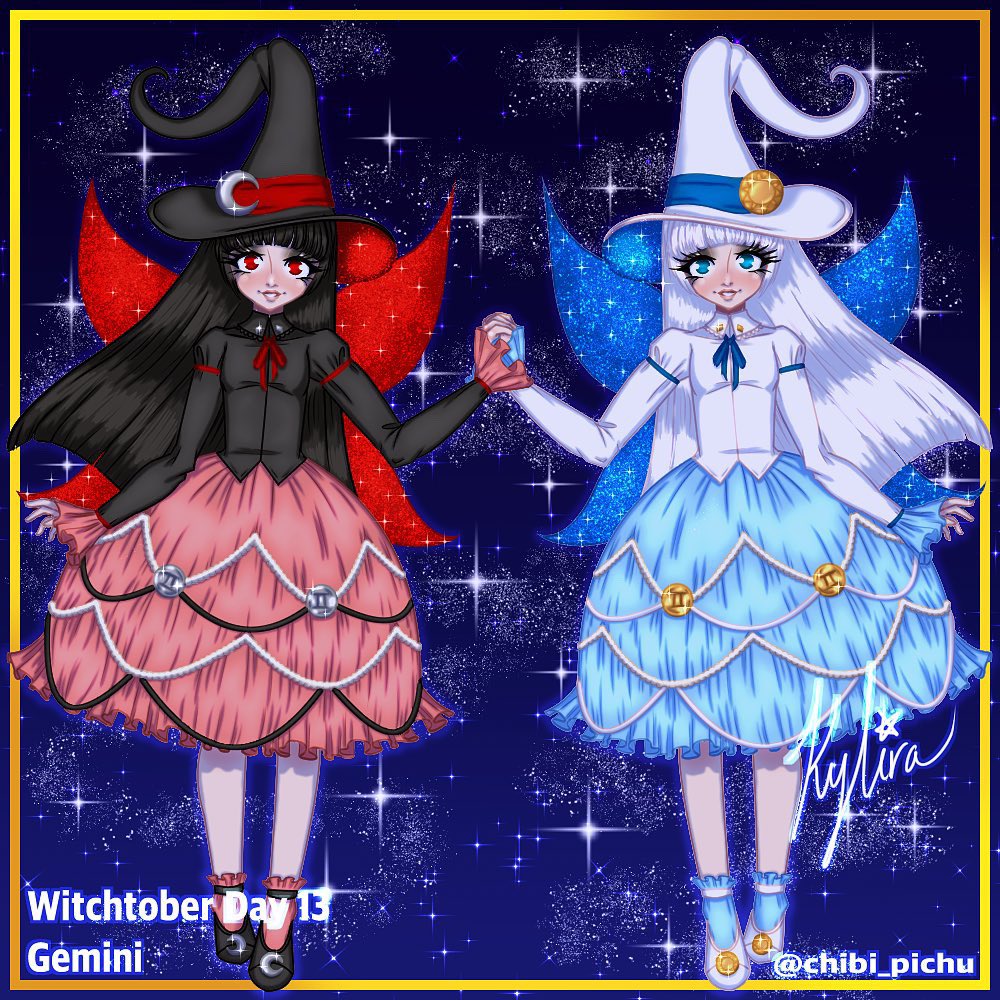 chibi_pichu's tweet photo. Witchtober Day 13: Gemini

#witchtober2021 #AnimeArt #Gemini https://t.co/d2gyM3RAoG