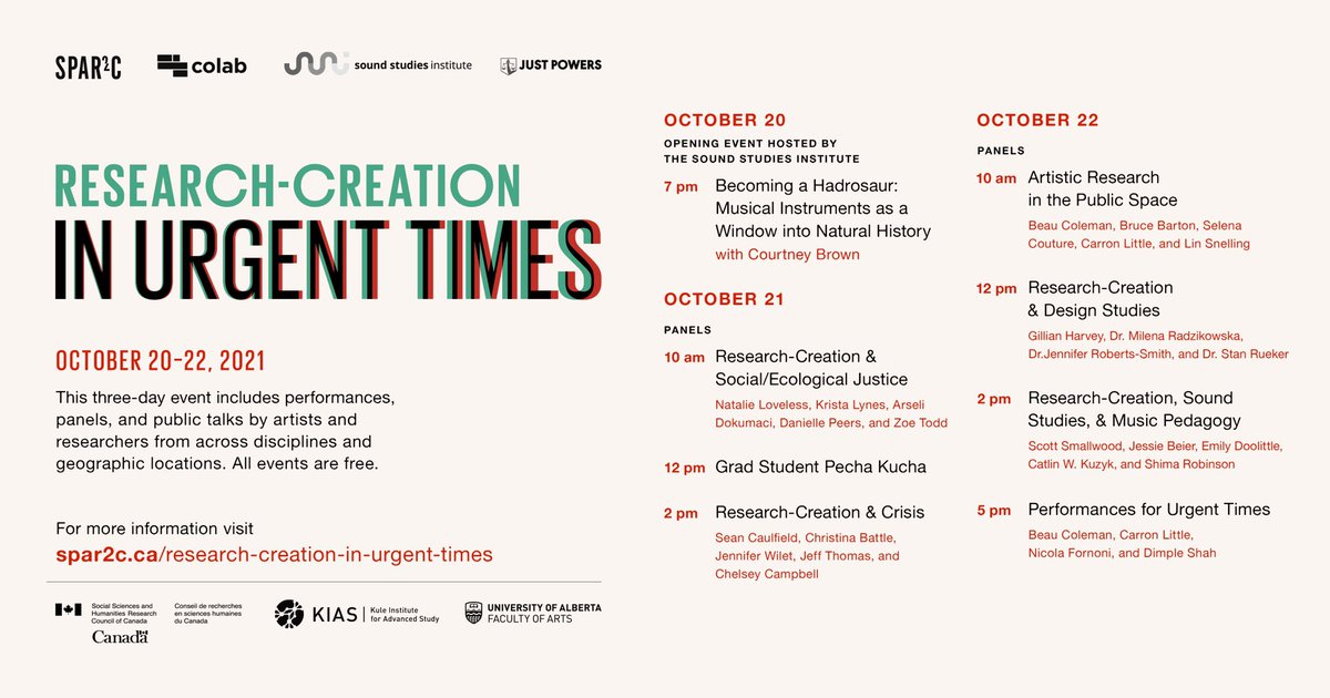 I am thrilled to be presenting a new performance at Spar2c Research Center and being part of the Symposium on Research Creation in Urgent Times along with artists #dimplebshah8 #lobil #vanessadionfletcher #nicolafornoni