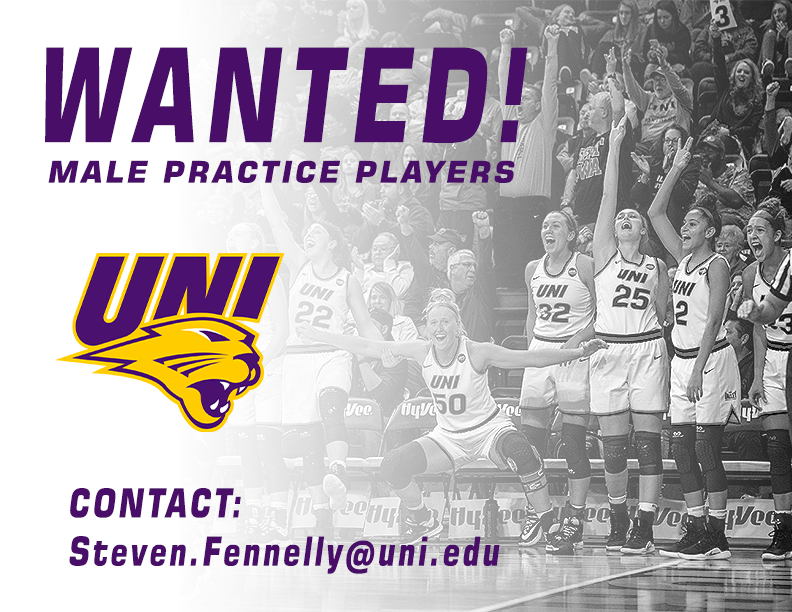 UNIwbb's tweet photo. ATTENTION: Women's basketball is looking for male practice players. 
When: 7-10am 
Where: McLeod Center 
*Free Gear* https://t.co/Fqi85r2so4