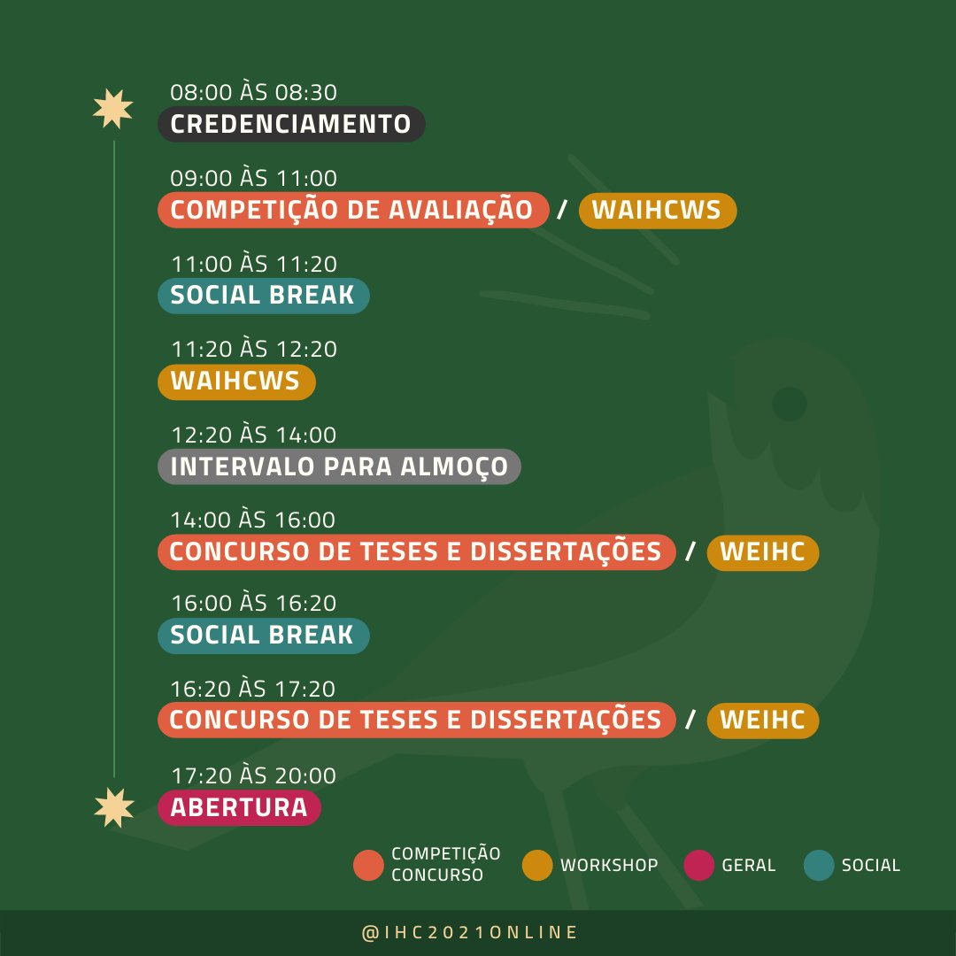 Confira o que vai rolar no primeiro dia do IHC2021