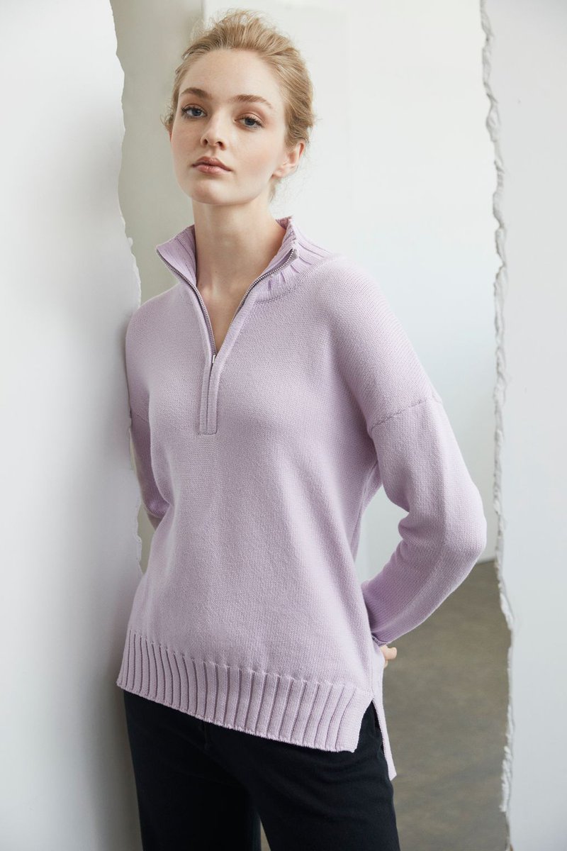 ETCeteraNYC's tweet photo. A surprising key color trend for Fall is #lavender &amp; #lilac. The Thistle half-zip pullover in the coveted pastel tone takes center stage this season.
#etceteranyc #falltrends #fallfashion #fallsweater #fallseason #sweaters #colortrend #trends #fashionista #fashion #shop #style https://t.co/WOgxOidl3Y