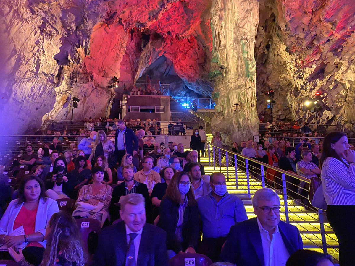 cortes_john's tweet photo. Almost full house at the amazing @MichaelsCave in @GibReserve for a magnificent concert by European Sinfonietta directed by Gerard Korsten. So good to be back in person.  Great work by Gib Philharmonic Society and @GibCulture @culturegib #Rosinni #Weber #Beethoven https://t.co/zt7WclN65q