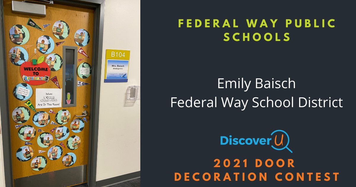 discoveruwa's tweet photo. Congratulation to our "Best in District" winner of the 2021 Door Decoration Contest!

Federal Way Public Schools:  Emily Baisch
Highline Public Schools: Mauricio Majano
Kent School District: Dedee Saiboonchan and Linnie Son https://t.co/9xkx6yvzy2