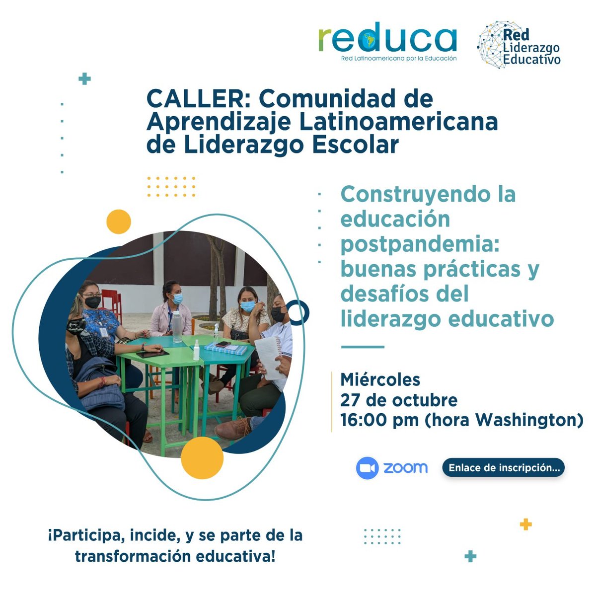 reduca_al's tweet photo. Le invitamos a participar en el Conversatorio virtual “Construyendo la educación post-pandemia: buenas prácticas y desafíos del liderazgo educativo”, que se llevará a cabo el 27 de octubre a las 16:00 horas de Washington D.C. Puede registrarse aquí: 
https://t.co/MrIaTYwGtx https://t.co/gT9Otk1Pn4