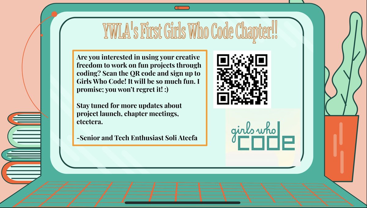 YWLAArnoldGirls's tweet photo. Sign up for #YWLA’s first Girls Who Code Chapter! @GirlsWhoCode #girlswhocode #gpisdstem @gpisdSTEM https://t.co/IB79QI5ulr