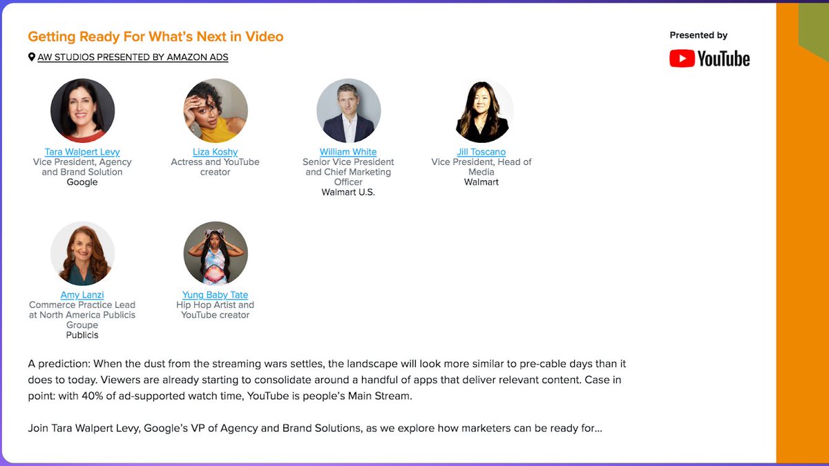 aposner's tweet photo. Looking forward to watching @tarawlevy take the stage tomorrow (10/19) at #AW2021!!
Tune into her panel and discover whatโs next in video for #marketers: https://t.co/9F1AFSApcT
@advertisingweek #AWNewYork #advertisingweeknow #awnewyork #advertising #advertisingweek https://t.co/7GQJPSMEwa