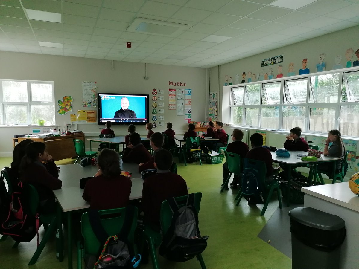 Scoil_MG's tweet photo. We had an exciting start to Maths Week 2021 today! This morning, we joined 492 classes across the country on a live webinar with Andrew Jeffrey on #MathsWeekTV.
We are looking forward to tomorrow already! ➕➖✖️ https://t.co/PkK9g8T3mU https://t.co/ifl1NIADyP