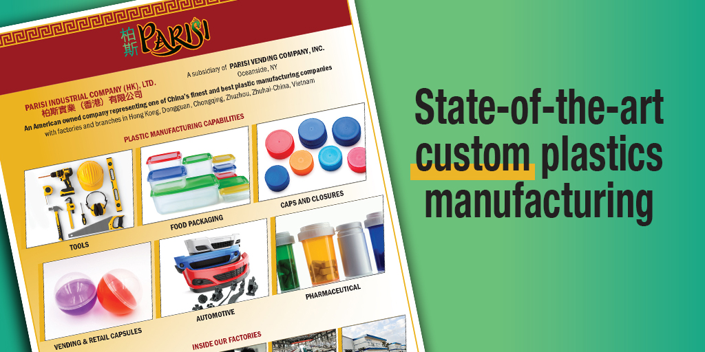 Our plastic manufacturing capabilities include… • Tools • Food Packaging • Caps and Closures • Vending and Retail Capsules • Automotive • Pharmaceutical …and more!
Let’s talk about YOUR plastics needs.
parisiindustrial.com.hk
#manufacturing  #plasticsindustry  #plastics