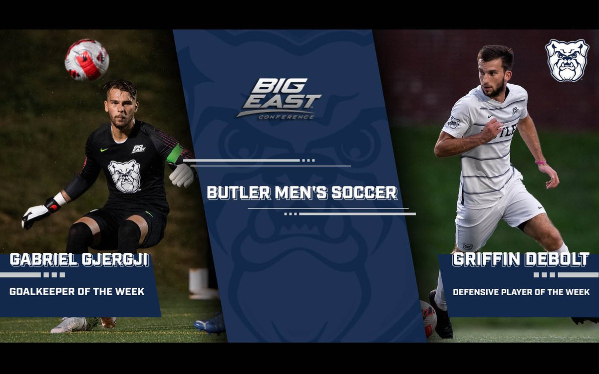 ButlerMSoccer's tweet photo. @ButlerMSoccer’s DeBolt and Gjergji Earn Weekly Honors from the BIG EAST
#ButlerWay

-->>https://t.co/a44sALrXVf https://t.co/W0xNx2o6jT