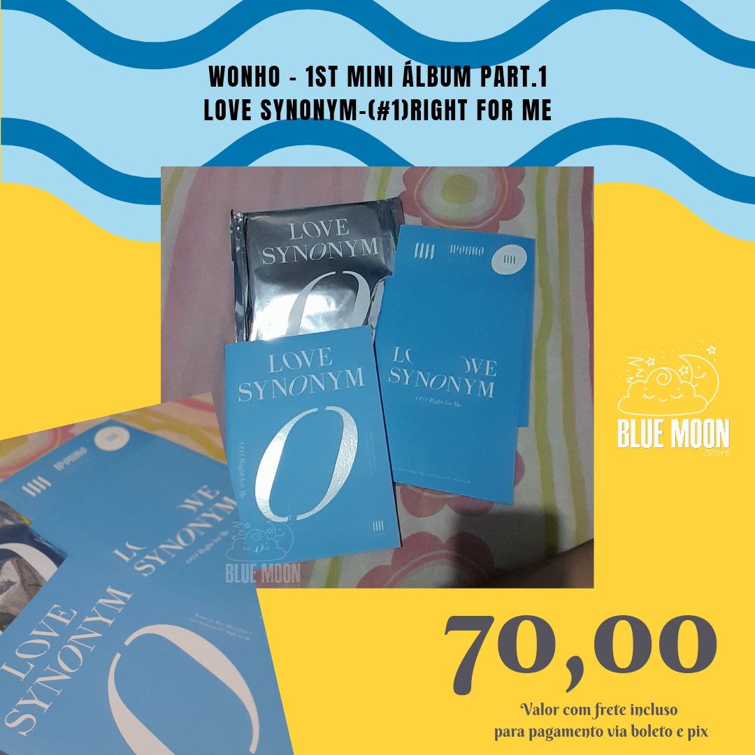 BlueMoon7Store's tweet image. WONHO - 1st Mini Álbum Part.1 (VERSÃO 3) ***ABERTO***
📀Itens oficiais inclusos:
Capa prateada, Álbum, cd, lyric e cartela de adesivos.

💸 Preço na imagem
🚛 Frete incluso para pagamento via boleto ou pix
🚚 Dúvidas? Chama na DM

💕Mimos? Temos😍