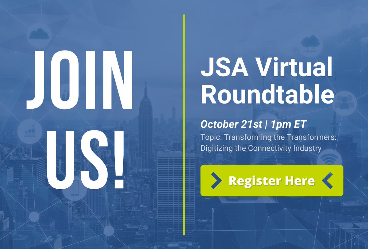 TelecomExchange's tweet image. Ready for another JSA Virtual Roundtable? JOIN US 📣 this Thursday, October 21st at 1PM ET. Register here&amp;gt; hubs.la/H0Zsrtm0