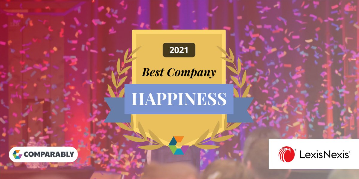 LexisNexis's tweet photo. We have been awarded the 2021 Best Company Happiness #Comparably Award! We were named alongside Adobe, Peloton, Microsoft, and more. Read more in the Business Insider article: https://t.co/oZfc7lCAhs #LNLife #LexisNexis #LNInnovates https://t.co/qLSjUddgFe