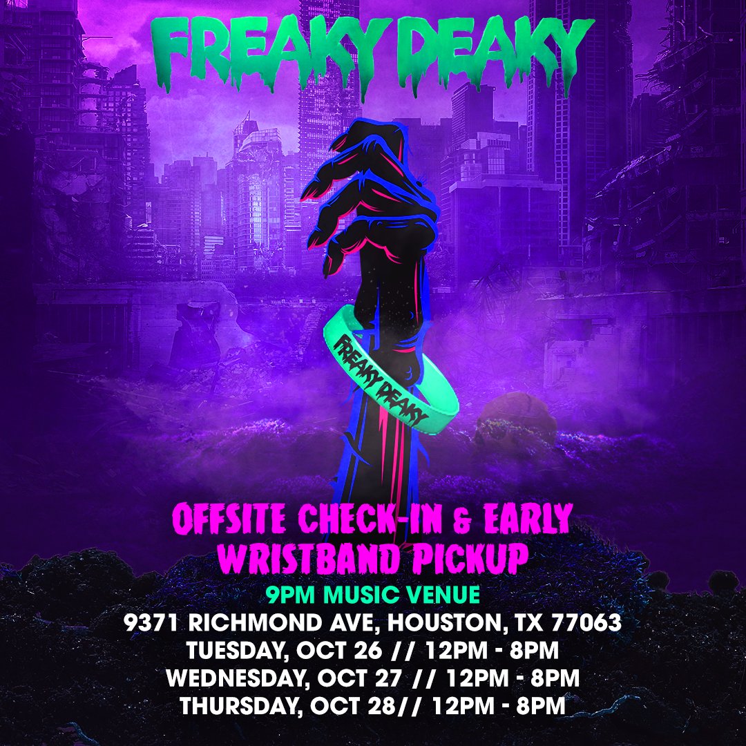 Offsite check-in details! If you have any wristband issues (tightened your wristband accidentally, wristbands did not arrive in time, etc), visit offsite check-in during hours of operation for assistance. Bring your valid photo ID and ticket order.
Link: hive.co/l/offsitewb