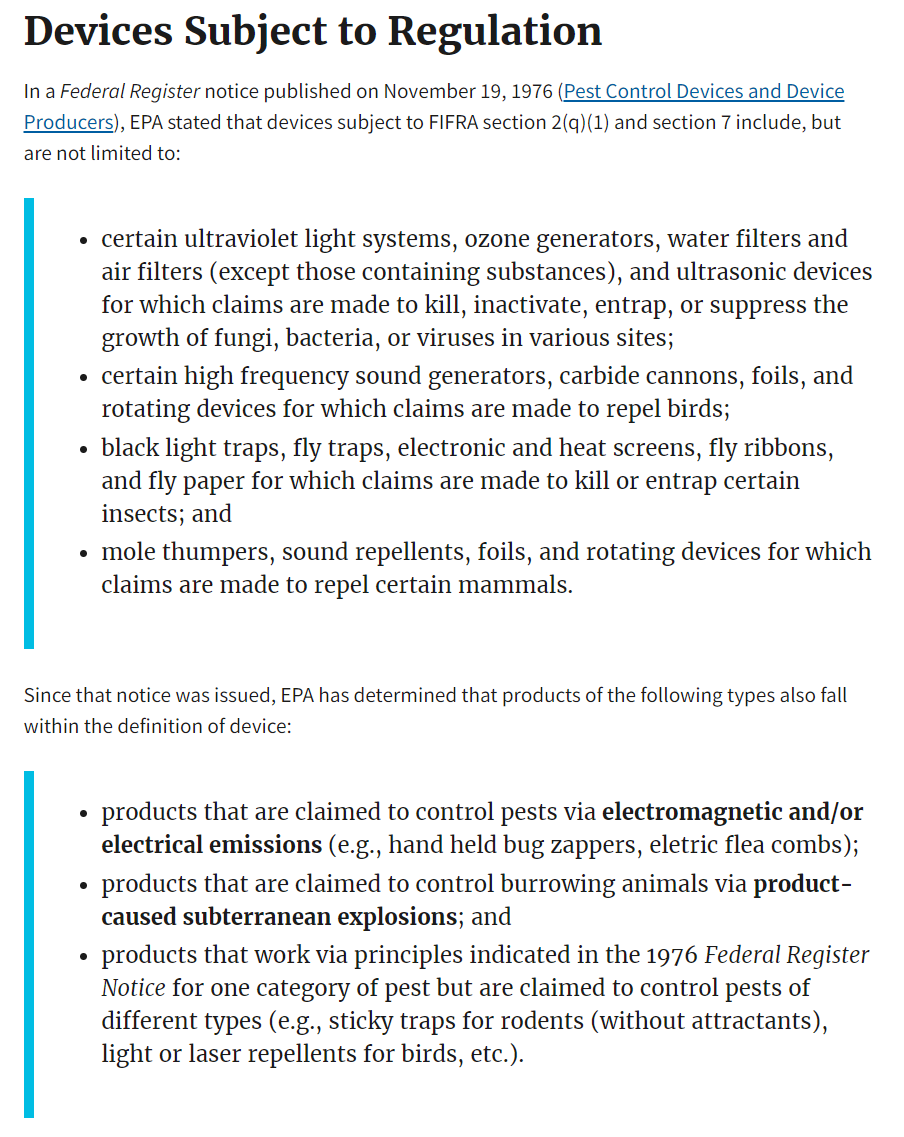cosatron's tweet photo. Devices Marketed to "kill" may not be allowed to be imported.

Did you know that the EPA has classified devices that are used to "... destroy mold/mildew, bacteria and viruses as pesticides?"  This includes UVc/UVGI devices and Ozone Generators.

https://t.co/FapRaJClCu https://t.co/M6uZI84et8