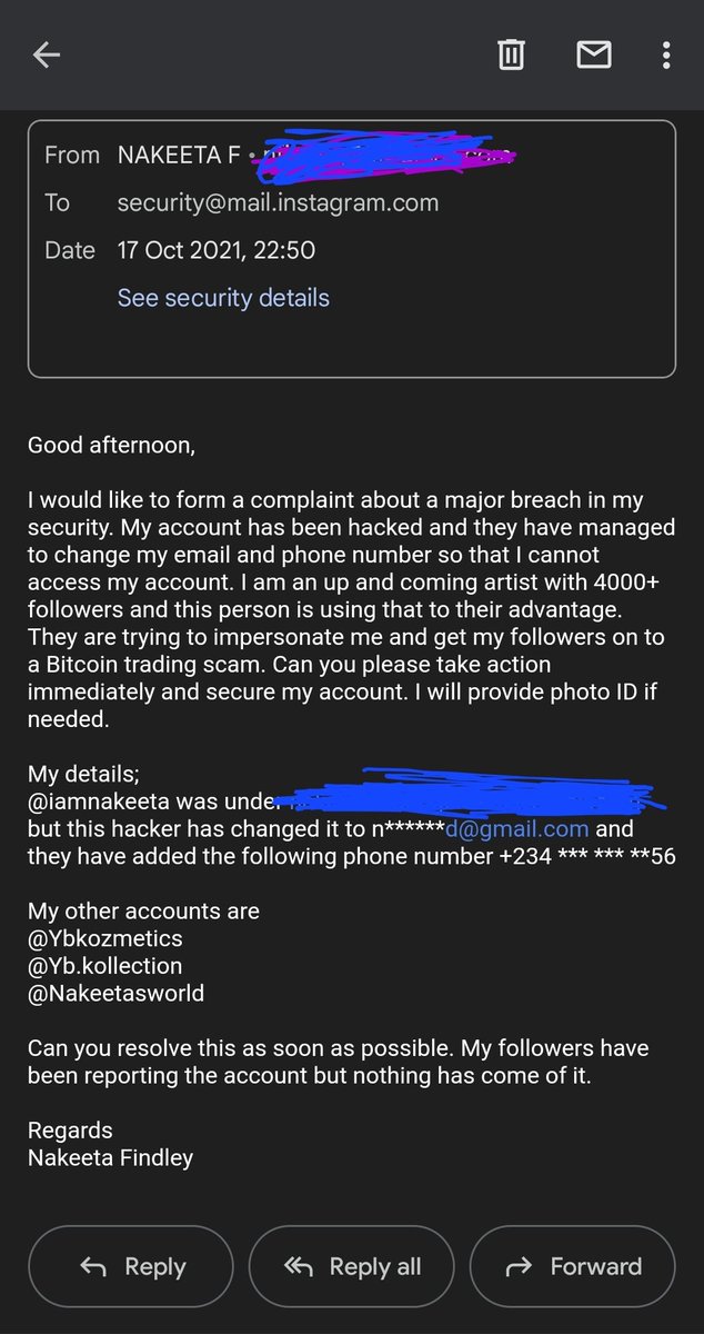 iamnakeeta's tweet photo. @instagram I'm very upset. I've sent this email 3 times from 3 different places. Where is my response please?!!? https://t.co/NYAgKwLHcv