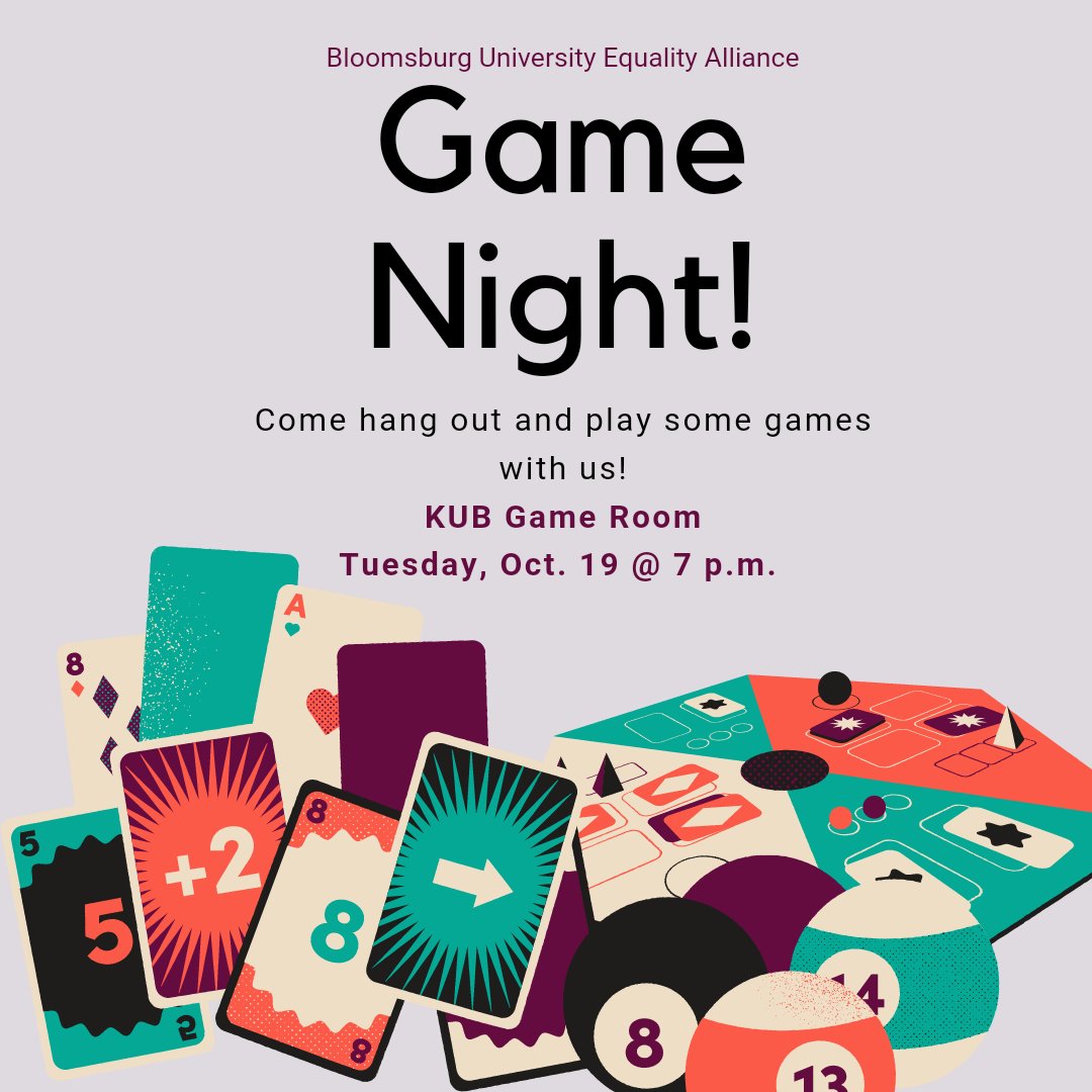 BUEqualityAlly's tweet photo. Join us tomorrow in the KUB games room for a game night!! 🎮 🏳️‍🌈 https://t.co/rZcAlfRNNY