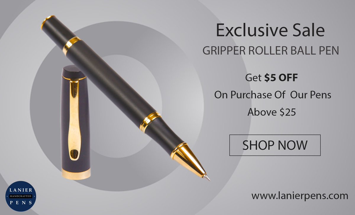 pens_lanier's tweet photo. The Gripper Roller Ball Pen is perfect for someone who uses a pen all day at work.

Buy Now - https://t.co/vo68mqlR2r

Original Price: $29.95
Discount Price: $24.95
Coupon Code: SAVEFIVE

#rollerballpen  #blackpenforsale #onlinepen #pens #Lanierpens #PromotionalPens #PenGifts https://t.co/4fCxpEYN9d