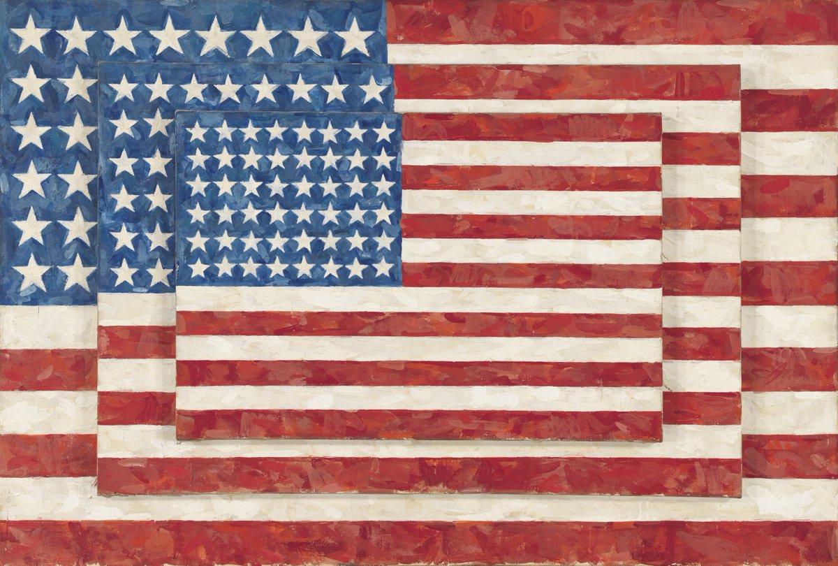 In 1954, Jasper Johns dreamed he painted an American flag, and the next day he set out to do so. This way of working has continued throughout his career: the direct transposition of common images and signs onto the surface of his art.
