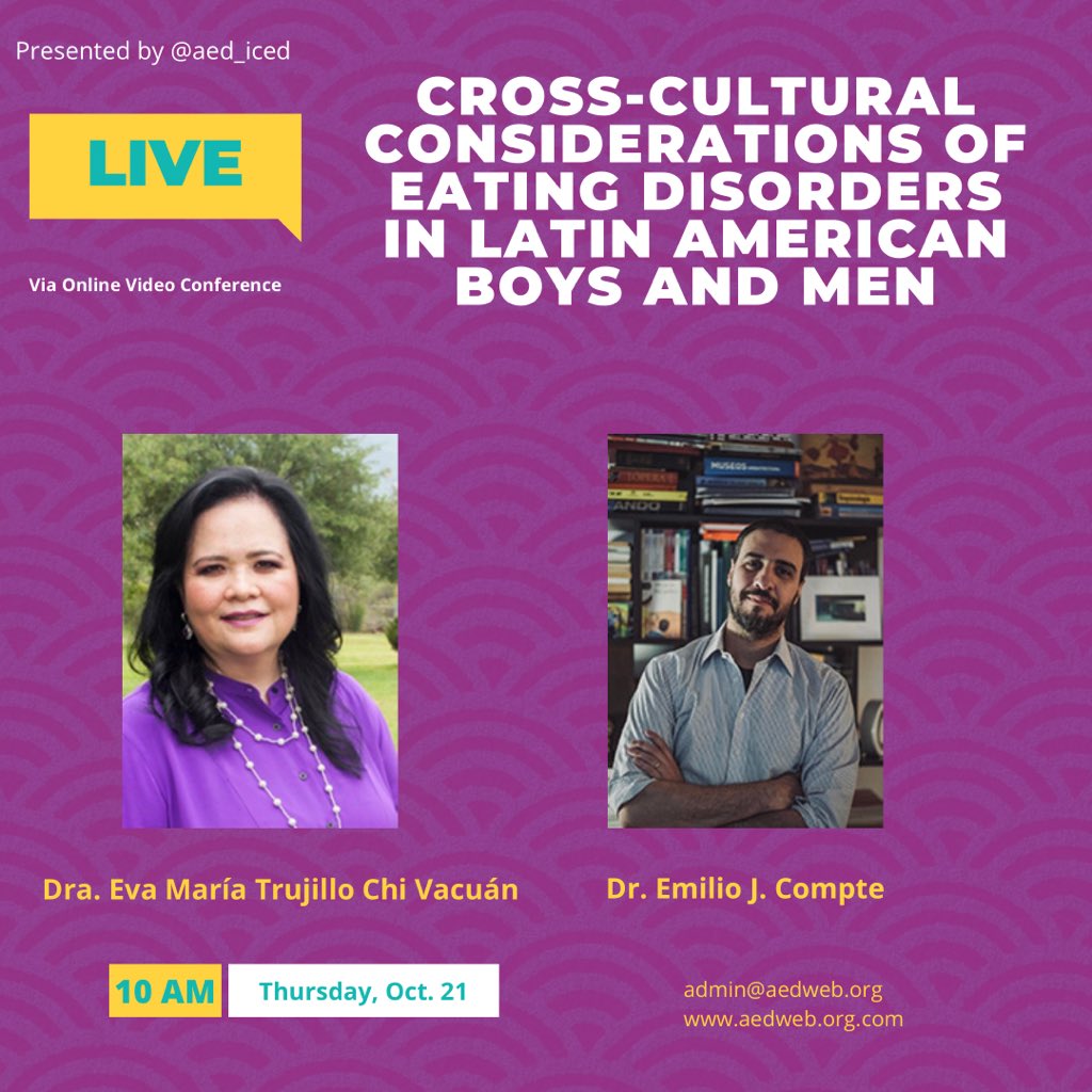 aedweb's tweet photo. Two #AcademyforEatingDisorders #webinars this week that you don’t want to miss! Tune in Wednesday Oct. 20 at 12 PM EST and Thursday Oct. 21 at 10 AM EST #EatingDisorders https://t.co/56bjByZv5d