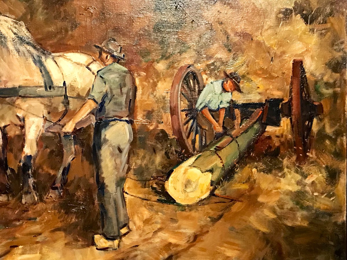 Bosarbeiders met paarden en een mallejan (uitsnede), Jaap Hiddink (1910-2000)

In ‘Jaap Hiddink, thuis in #Nunspeet’, Noord-Veluws #Museum
#art #kunst #tentoonstelling